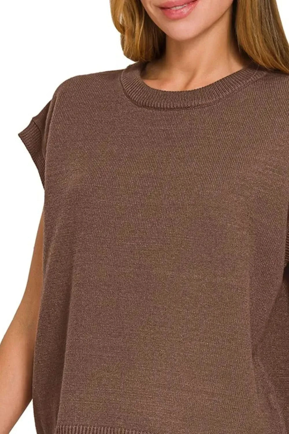 Zenana Oversized Viscose Sweater Vest - SwagglyLife Home & Fashion